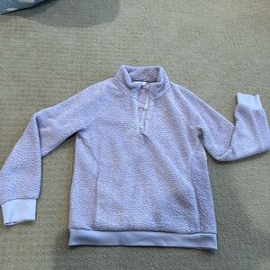 Purple athleta girl sherpa half zip sweater